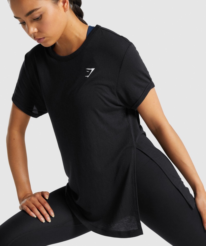 Gymshark Základné Tričko Dámske čierne
