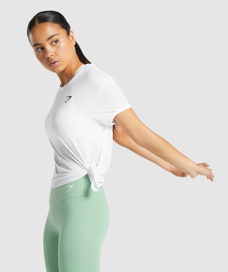 Gymshark Essential Tričko Dámske Biele