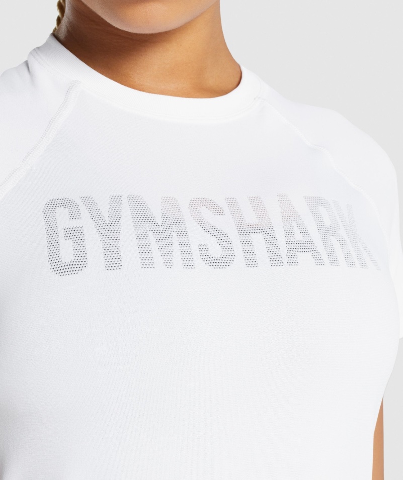 Gymshark Fit Bezšvové Voľné Tričko Biele