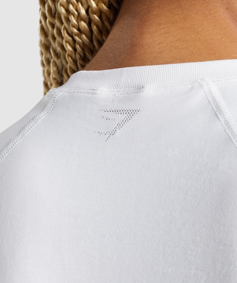 Gymshark Fit Bezšvové Voľné Tričko Biele