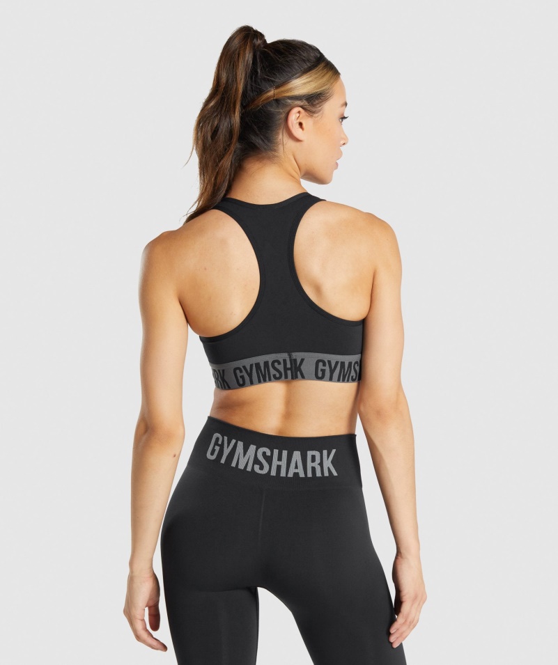 Gymshark Fit Bezšvová športová Podprsenka čierna