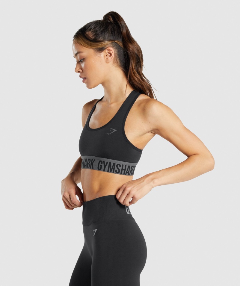 Gymshark Fit Bezšvová športová Podprsenka čierna