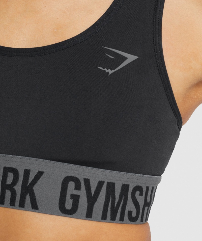 Gymshark Fit Bezšvová športová Podprsenka čierna