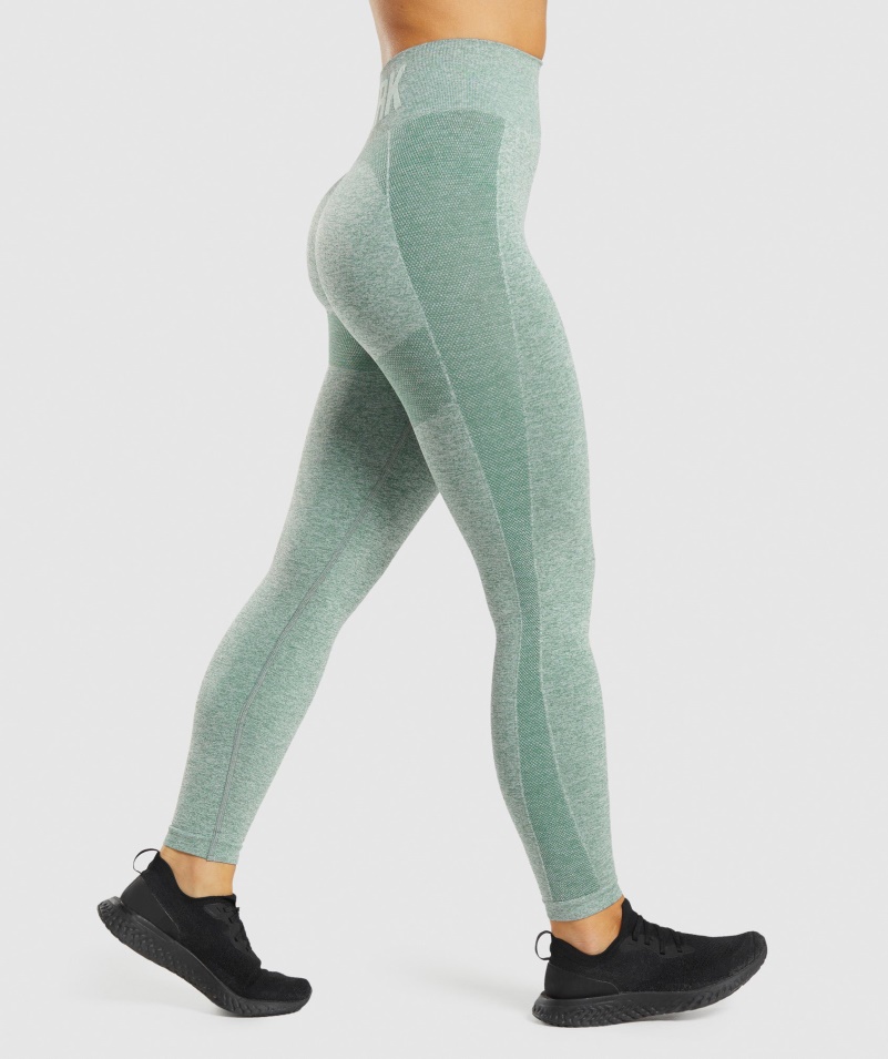 Gymshark Flex Legíny S Vysokým Pásom Studio Green Marl
