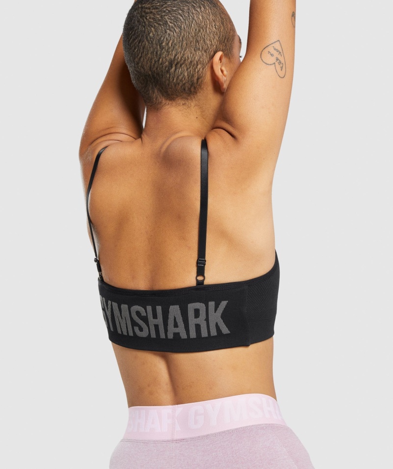 Gymshark Flex Remienková športová Podprsenka čierno-uhoľná