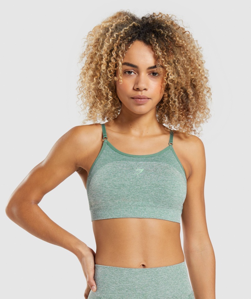 Gymshark Flex Strappy športová Podprsenka Studio Green Marl