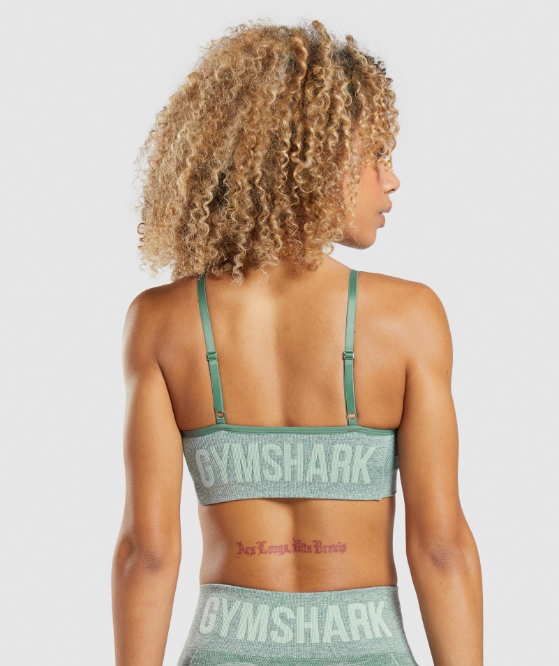 Gymshark Flex Strappy športová Podprsenka Studio Green Marl