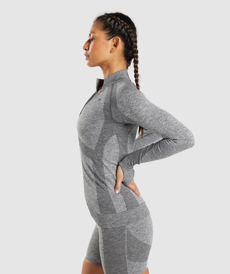 Gymshark Flex Zips Cez Bundu Charcoal Marl