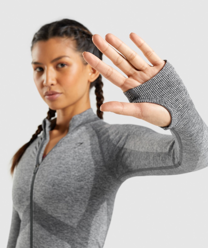 Gymshark Flex Zips Cez Bundu Charcoal Marl