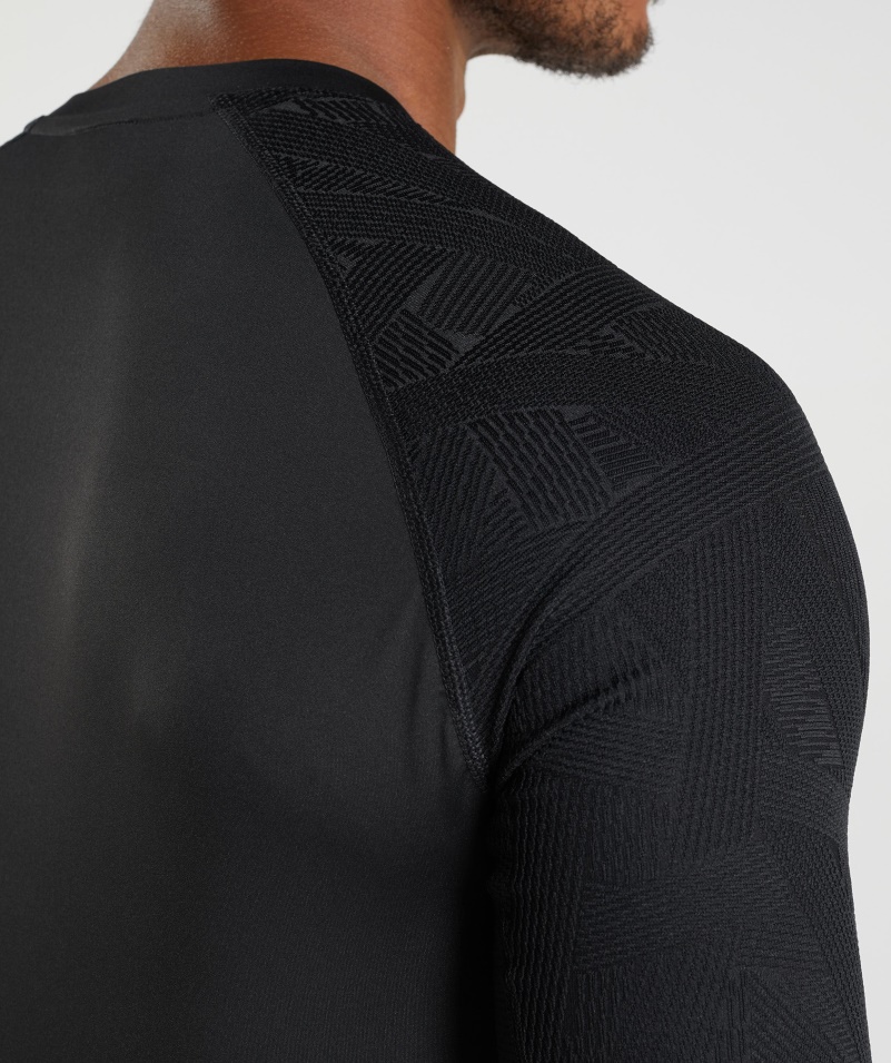 Gymshark Form Tričko S Dlhým Rukávom čierne