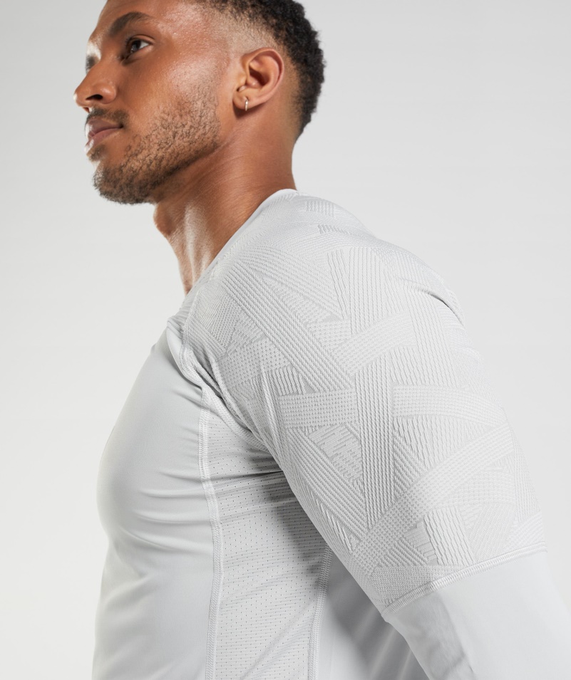 Gymshark Form Tričko S Dlhým Rukávom Svetlosivé