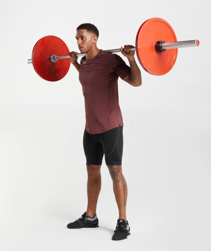 Gymshark Form Tričko čerešňovo Hnedé