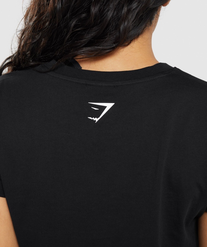 Gymshark Zlomok Crop Top čierny