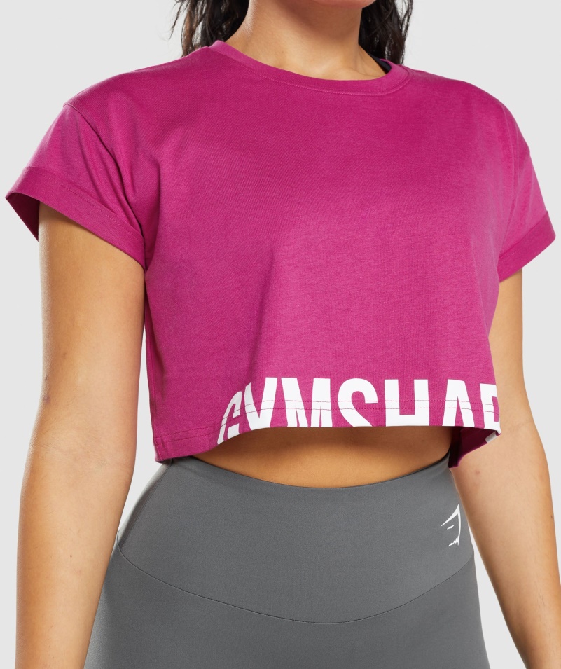 Gymshark Frakcia Crop Top Dragon Pink