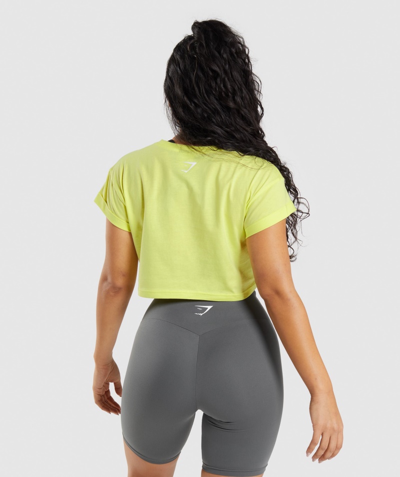 Gymshark Zlomok Crop Top Svetluška Zelená