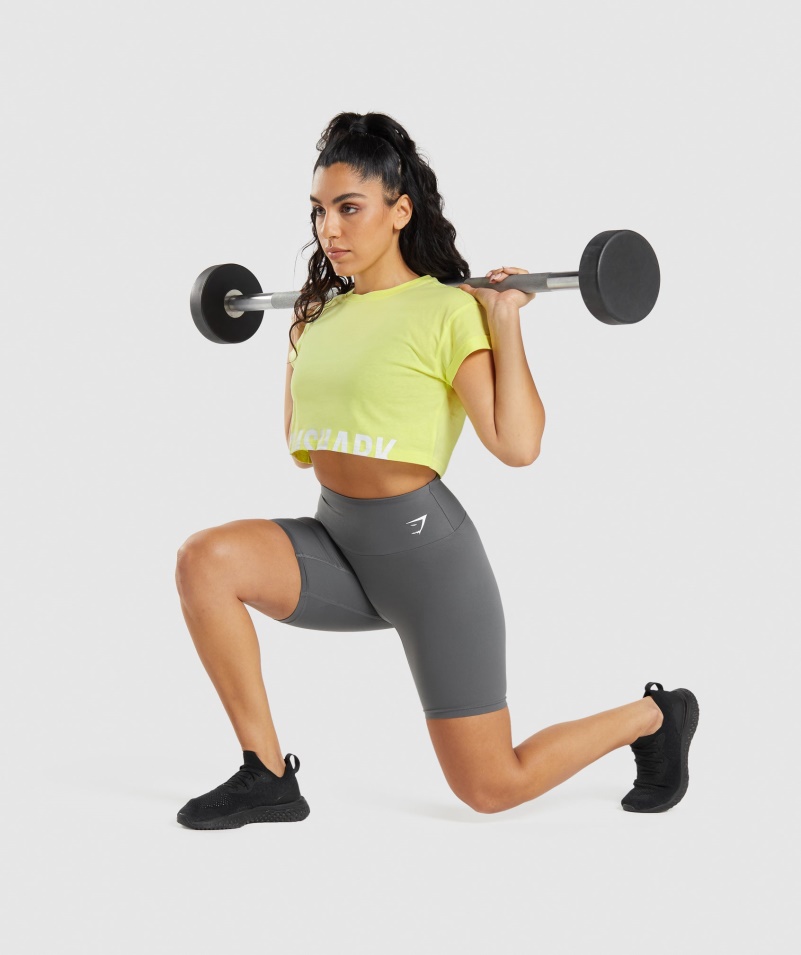 Gymshark Zlomok Crop Top Svetluška Zelená