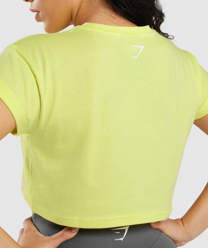 Gymshark Zlomok Crop Top Svetluška Zelená