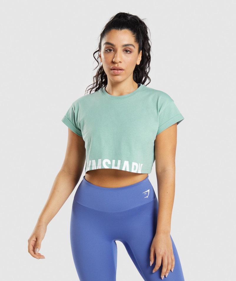 Gymshark Frakcia Crop Top Maya Blue
