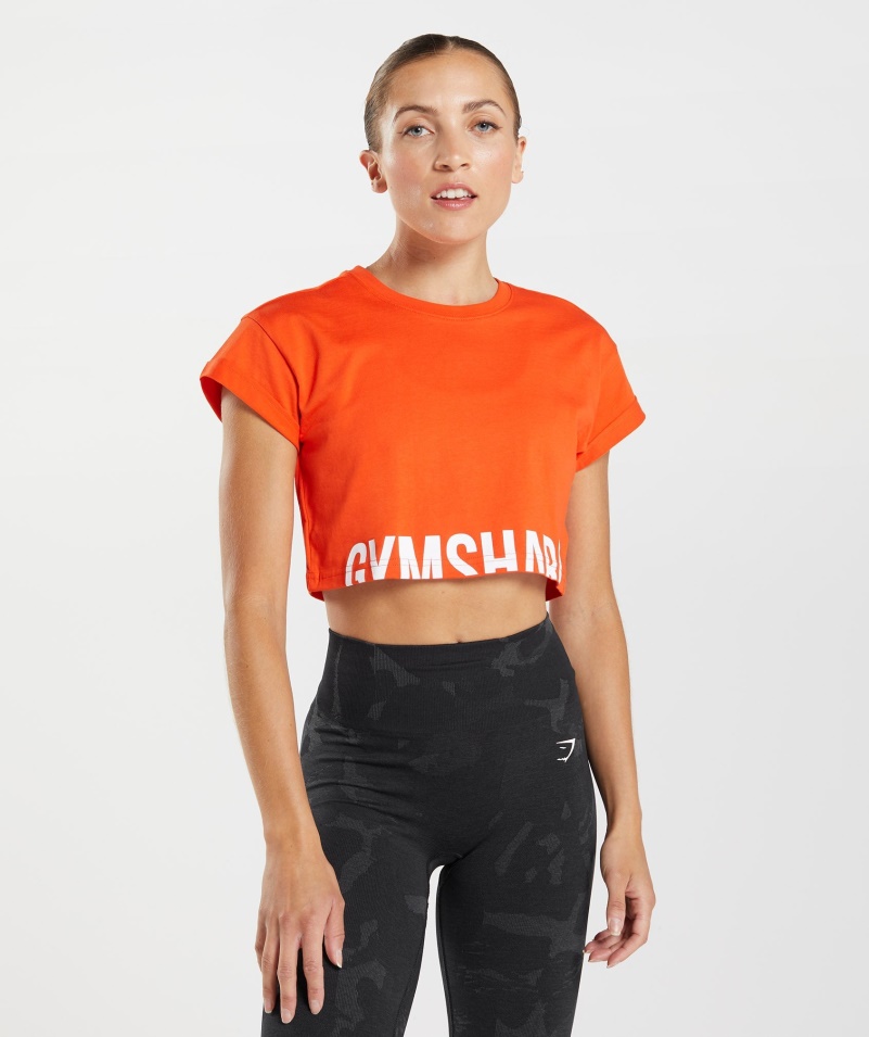 Gymshark Frakcia Crop Top Paprika červená