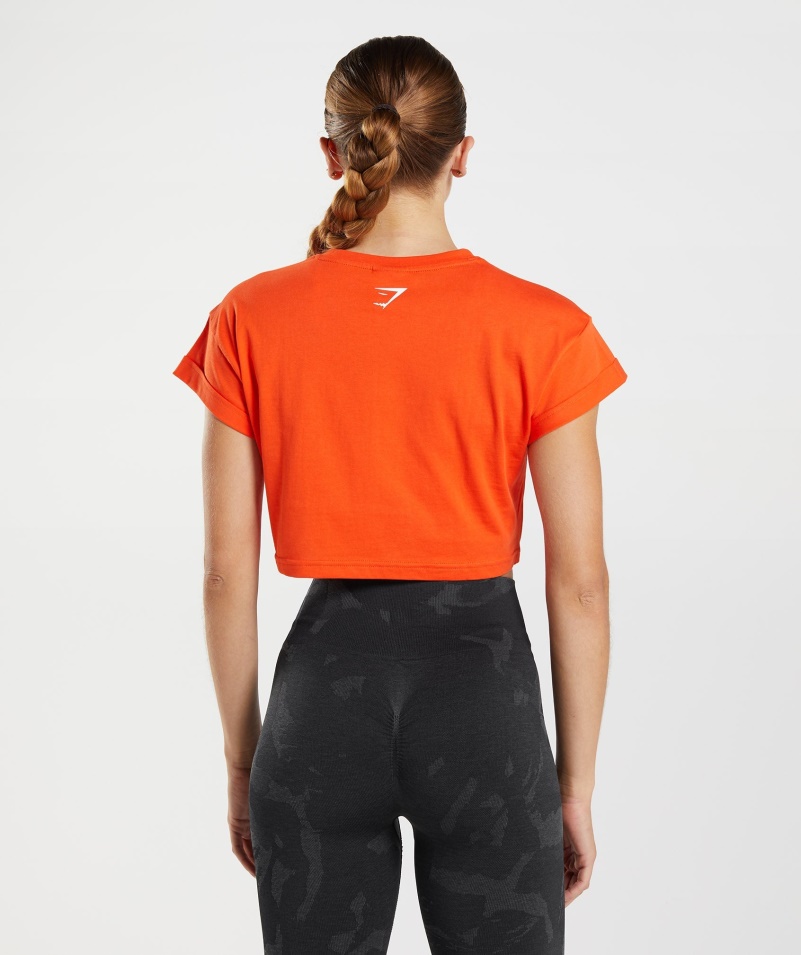 Gymshark Frakcia Crop Top Paprika červená