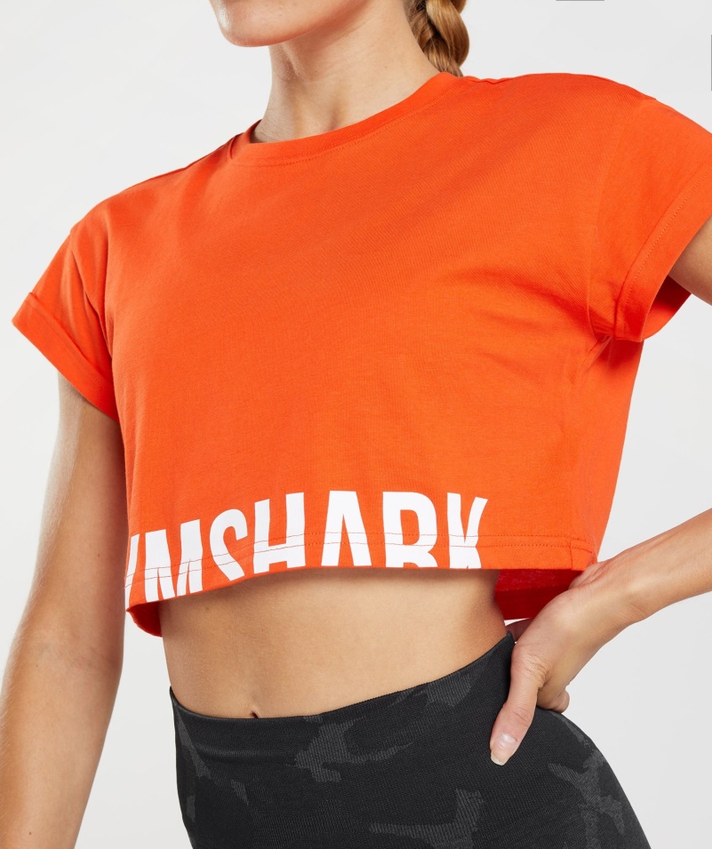 Gymshark Frakcia Crop Top Paprika červená