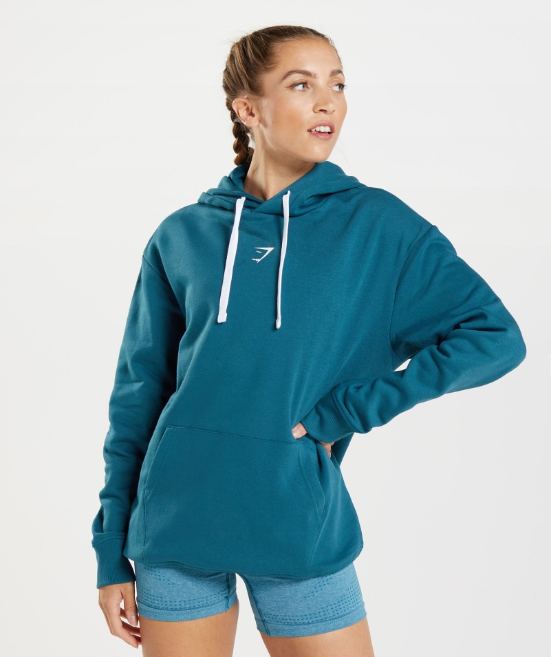 Mikina S Kapucňou Gymshark Frakcie Atlantic Blue