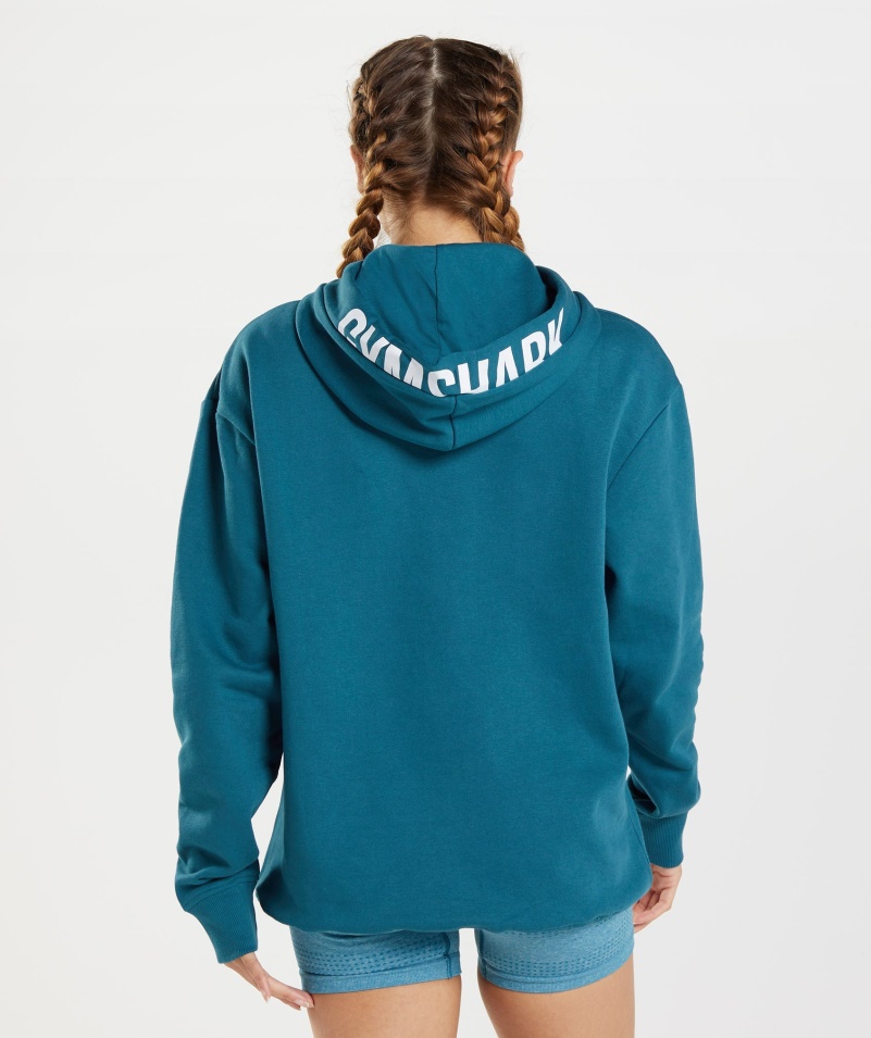 Mikina S Kapucňou Gymshark Frakcie Atlantic Blue