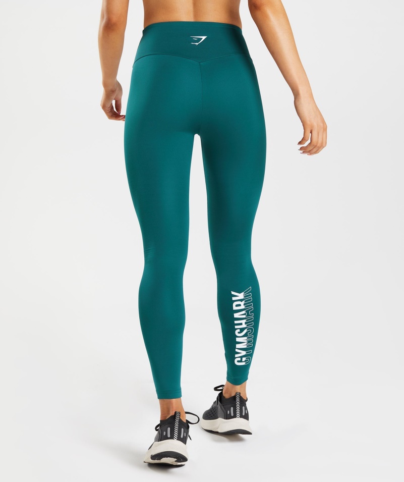 Gymshark Frakcie Legíny Zimné Modrozelené