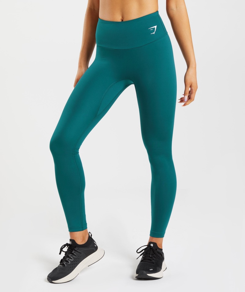 Gymshark Frakcie Legíny Zimné Modrozelené