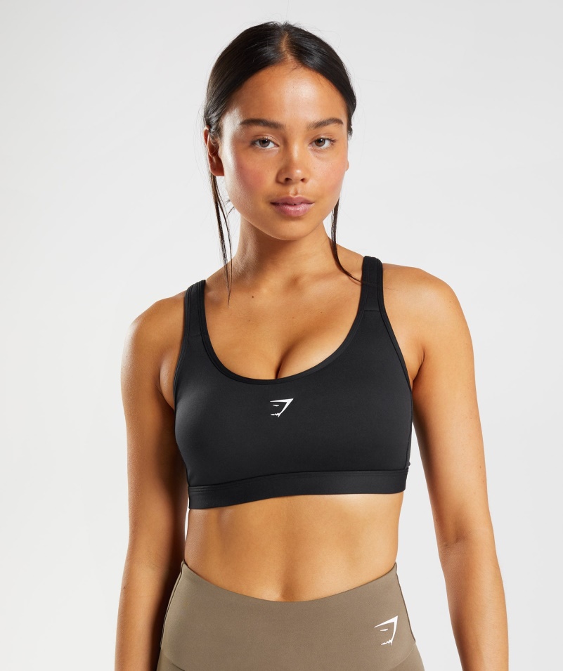 športová Podprsenka Gymshark Frakcie čierno-biela