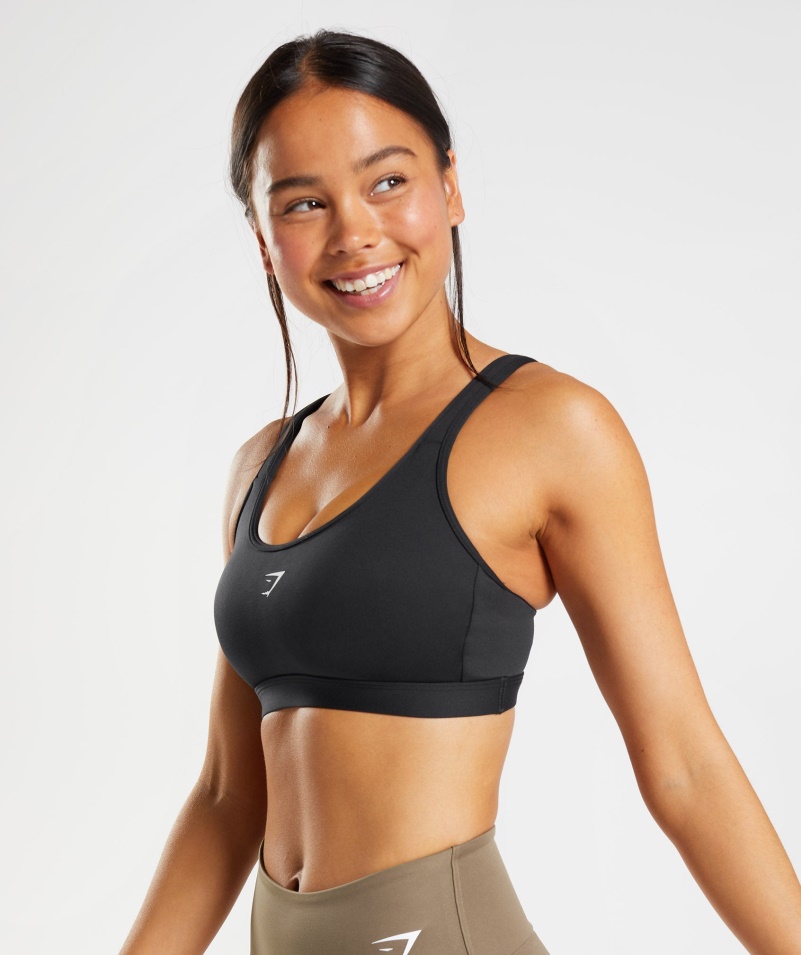 športová Podprsenka Gymshark Frakcie čierno-biela