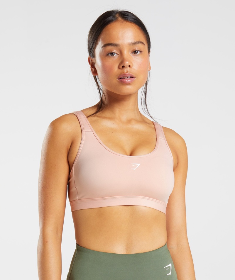 Gymshark Frakcia športová Podprsenka Hlinená Ružová
