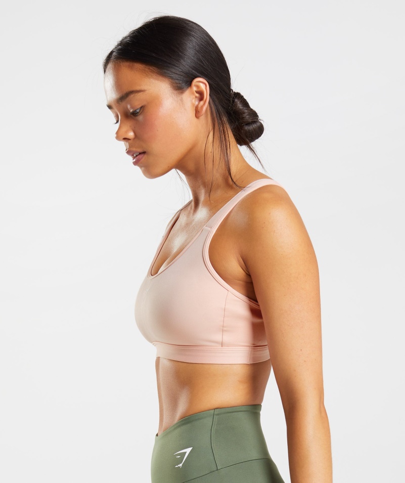 Gymshark Frakcia športová Podprsenka Hlinená Ružová
