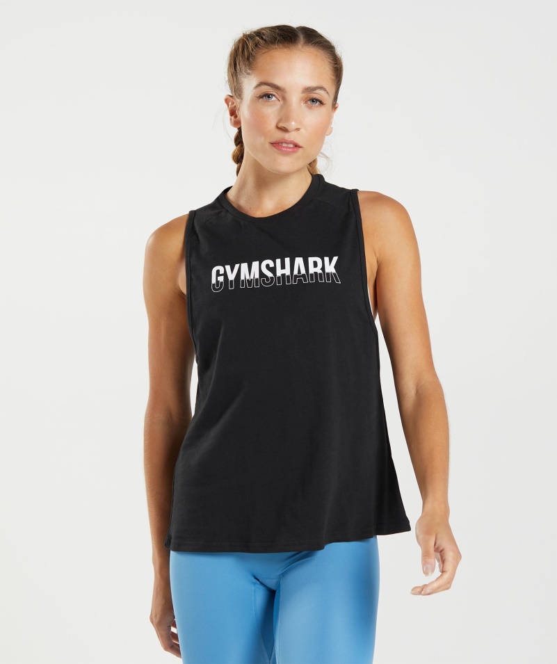 Tank Frakcie Gymshark čierno-biely
