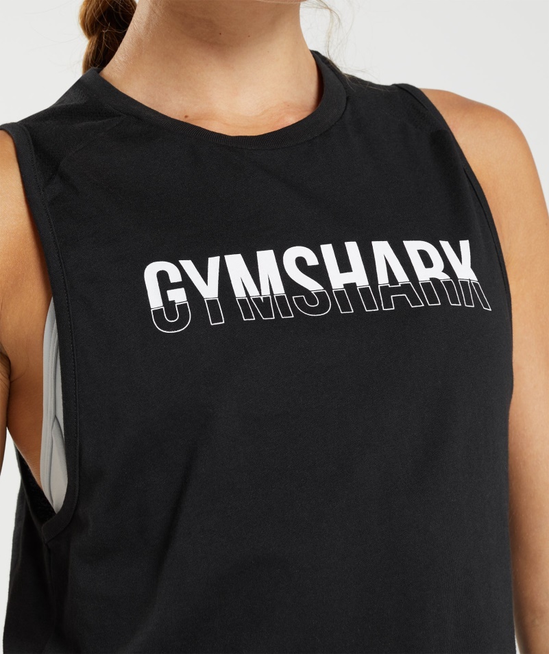Tank Frakcie Gymshark čierno-biely