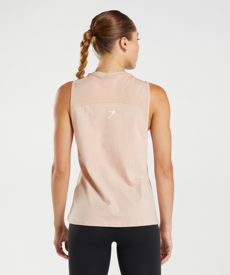 Gymshark Frakcia Tank Hlina Ružová