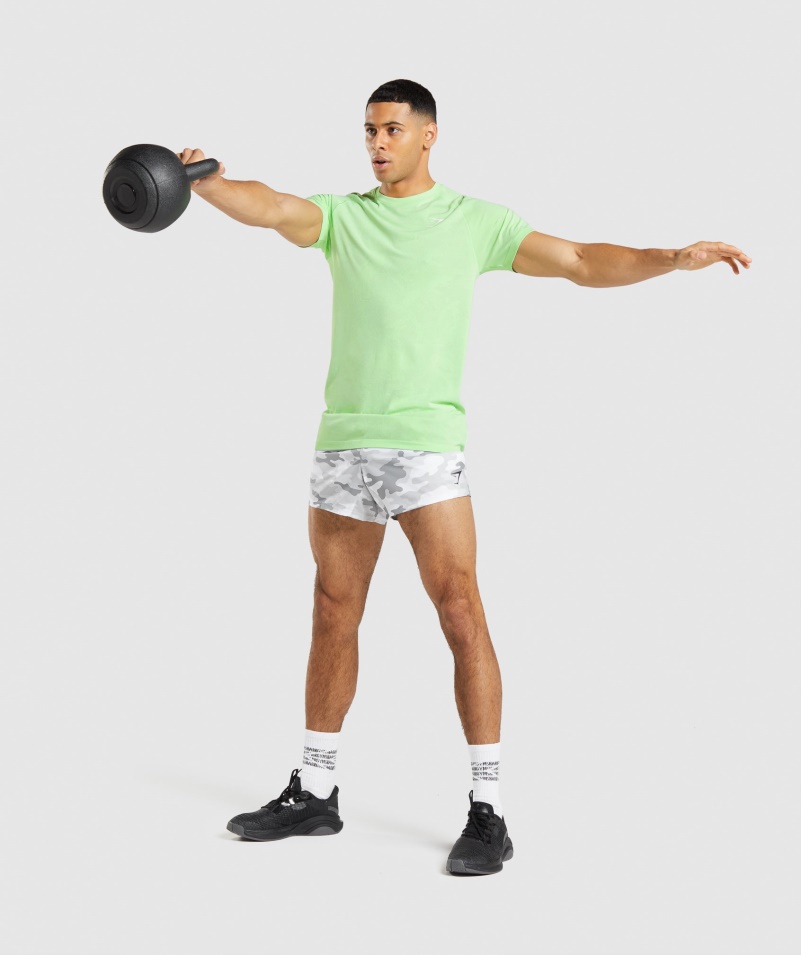 Gymshark Geo Bezšvové Tričko Bali Zeleno-biele