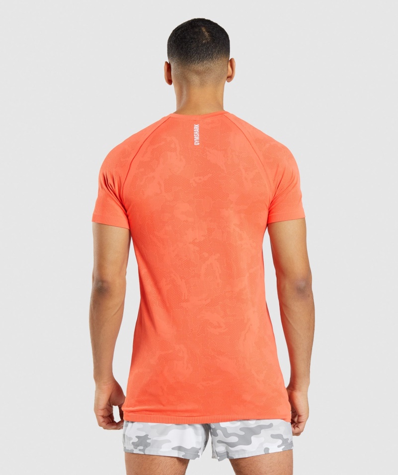 Gymshark Geo Bezšvové Tričko Papaya Oranžovo-korenistá Oranžová