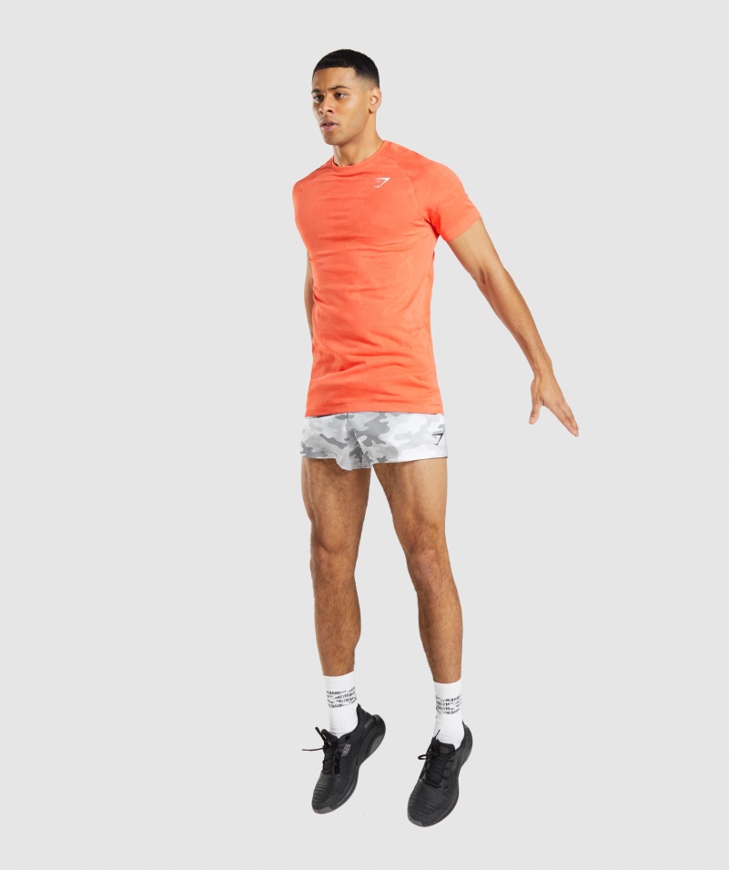 Gymshark Geo Bezšvové Tričko Papaya Oranžovo-korenistá Oranžová