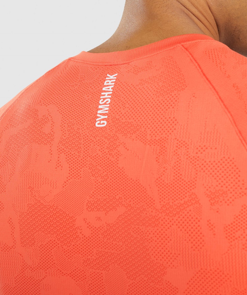 Gymshark Geo Bezšvové Tričko Papaya Oranžovo-korenistá Oranžová