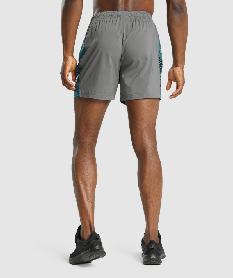 Gymshark Grafické športové šortky šedé