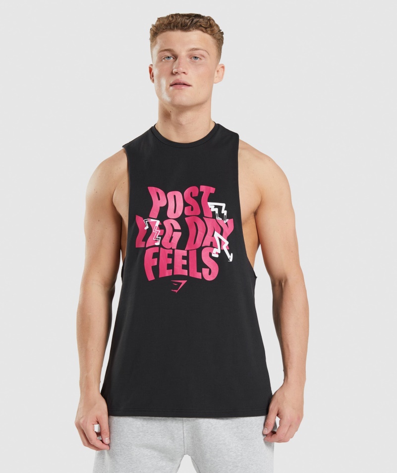 Gymshark Leg Day Drop Arm Tank Black