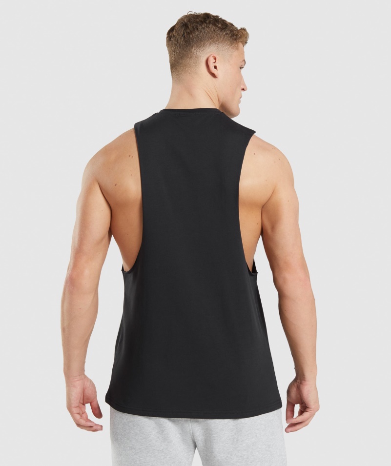 Gymshark Leg Day Drop Arm Tank Black