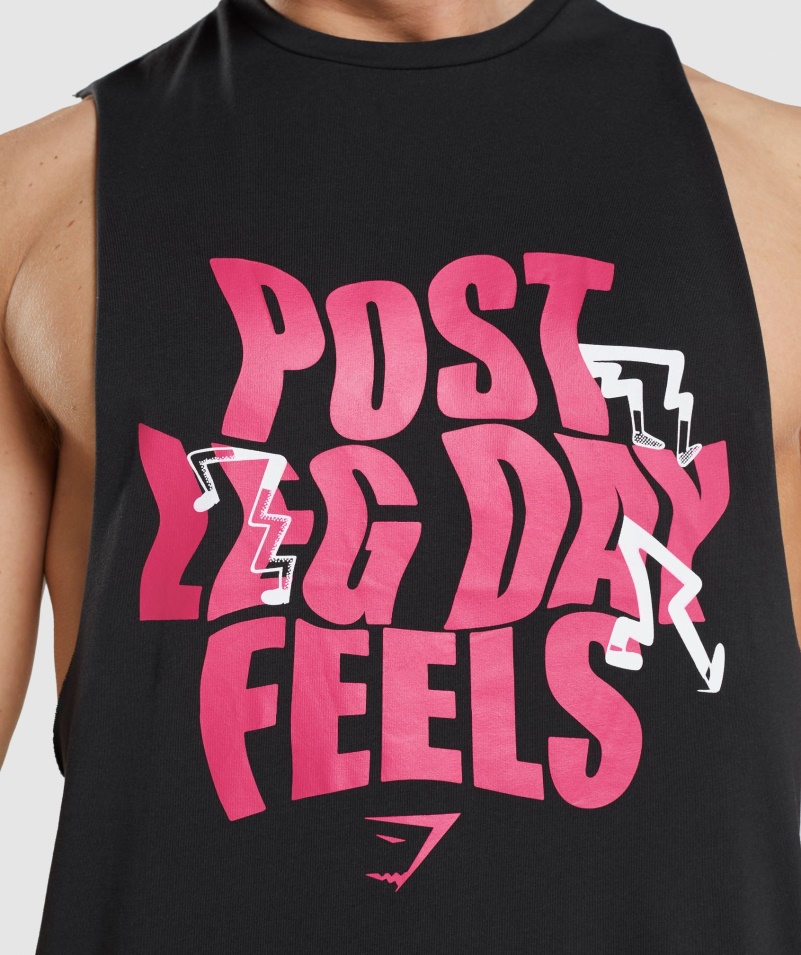 Gymshark Leg Day Drop Arm Tank Black