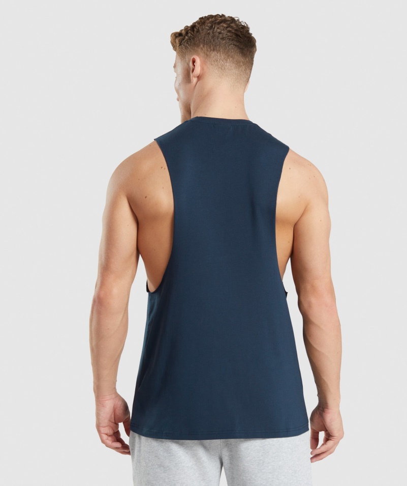 Gymshark Leg Day Drop Arm Tank Navy