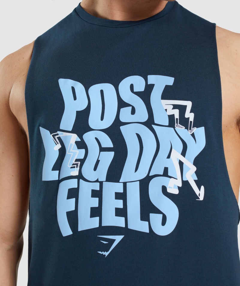 Gymshark Leg Day Drop Arm Tank Navy