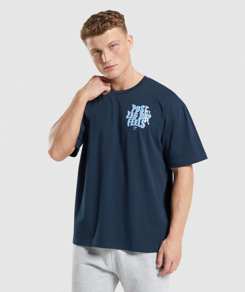 Gymshark Leg Day Oversized Tričko Námorníckej Farby