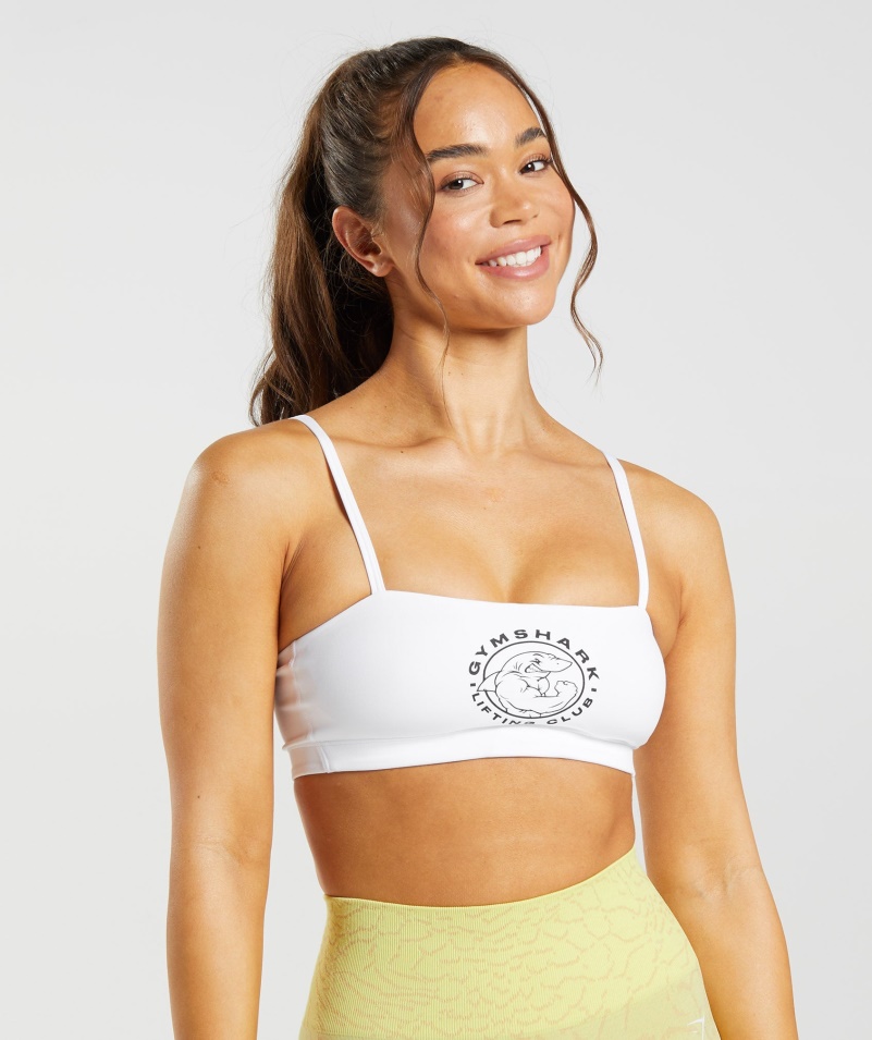 Gymshark Legacy Bandeau Podprsenka Biela