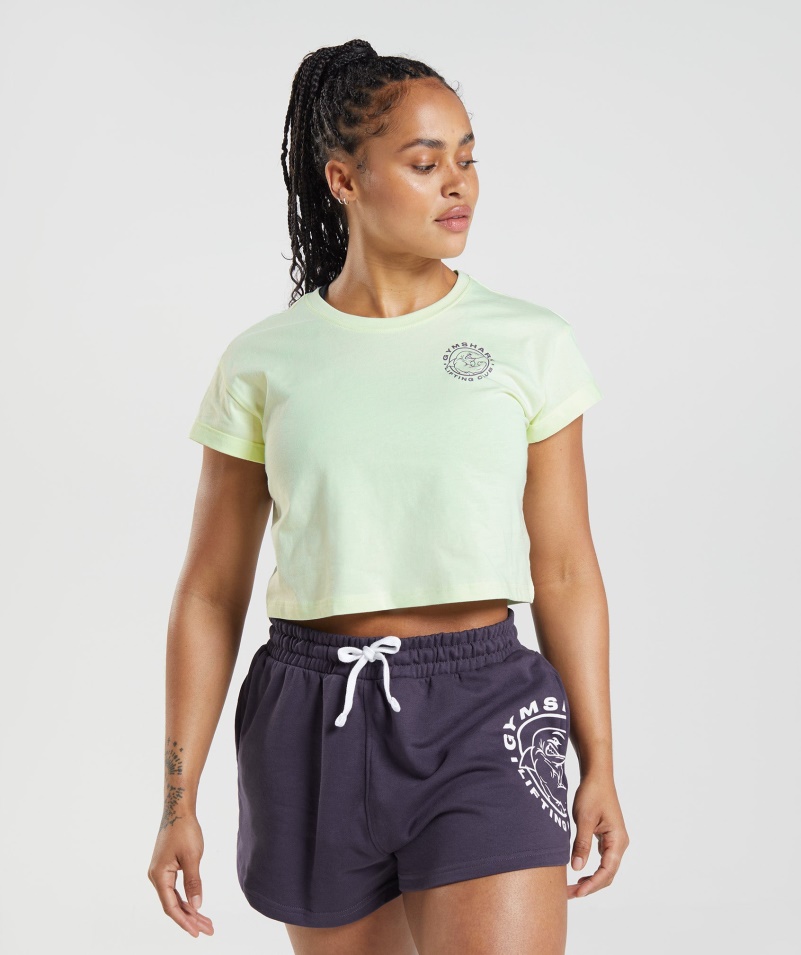 Gymshark Legacy Crop Top Uhorka Zelená