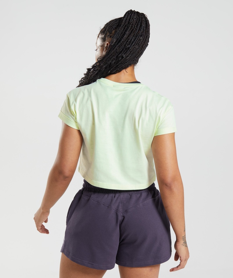 Gymshark Legacy Crop Top Uhorka Zelená